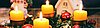 Brennende Kerzen auf Adventskranz